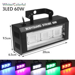 RGB White Strobe LED Light, Sound Party Flash, Strobo Projetor, Efeito de Iluminação de Palco, DJ, Disco Club, Casamento, Feriado, Festa em Casa, 60W - Image 1