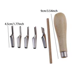 Lino Block Cutting Rubber Stamp Carving Tools Set, 5 Lâmina, Cabo de madeira, Impressão Escultura - Image 6