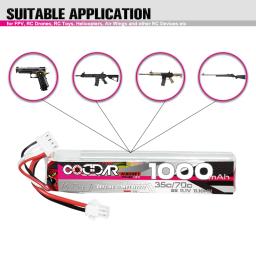 CODDAR Water Gun Lipo Battery 1000mAh 1400mAh 35C 3S 11.1V Com T Plug Tamiya SM Conector RC Peças Para Pistola de Ar Brinquedos Elétricos - Image 6