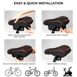 Jovendo capa de almofada para assento de bicicleta, confortável, respirável, almofada de gel para selim de bicicleta, mtb, mountain bike, estrada, ar livre - Image 6