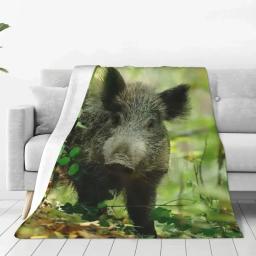 Cobertor fino leve para cama, Javali, Porco de caça, Animais, Natureza, Sofá, Cama, Tapete - Image 1