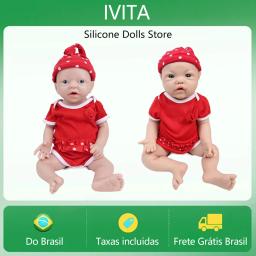 Ivita enviado do armazém do brasil atacado lifelike silicone reborn bebê bonecas pintadas boneca realista para crianças presente - Image 1