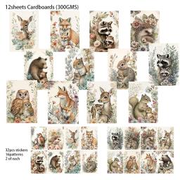 Cartão e adesivo de floresta animal, Cartão, Scrapbooking, Artesanato de papel, Lixo Diário, Dia das Mães, 44pcs - Image 2