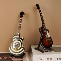 Miniatura guitarra réplica mini baixo elétrico modelo de exibição de madeira mini instrumento musical casa bonecas acessórios coleção decoração - Image 5