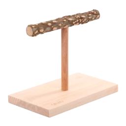 Pássaro poleiro suporte de mesa de madeira natural ramo t-forma barra de formação de moagem brinquedo para cockatiels conures budgies amor aves - Image 3
