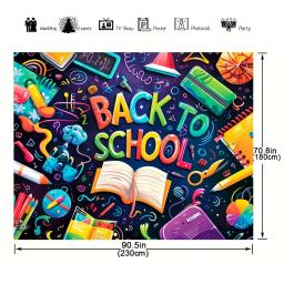 De volta à escola Decoração, decorada com banner para uma festa de boas-vindas, sala de aula remota, ensino online - Image 4