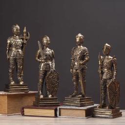 Modelo de armadura de guerreiro medieval, ornamentos de cavaleiro romano antigo, arte vintage europeia, armadura de guerreiro, decoração de quarto de casa, escritório - Image 3