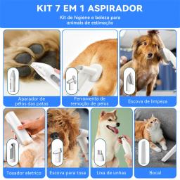 Aspirador de pó para pêlos de animais de estimação e kit para pêlos de cães com capacidade de 2,5 L, copo de pó maior para pêlos de animais de estimação e escova para cães para aspirador de pó para pêlos de animais - Image 6