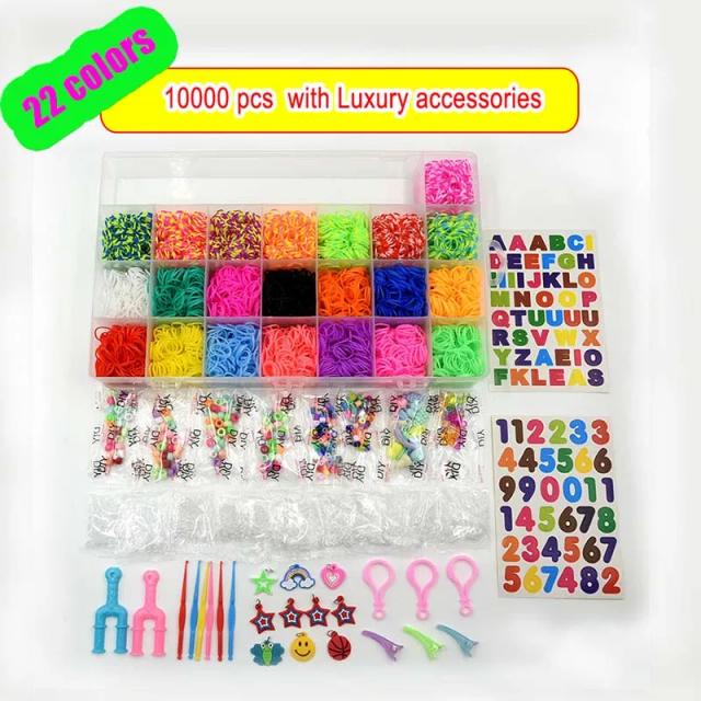 Kit de Pulseiras de Silicone Loom Bands para Crianças - Brinquedo DIY de Artes e Ofícios