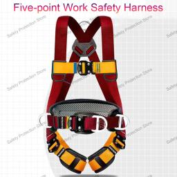 Arnês de segurança de trabalho de alta altitude de corpo inteiro Cinto de segurança de cinco pontos Treinamento de escalada ao ar livre Equipamento de proteção de construção - Image 1