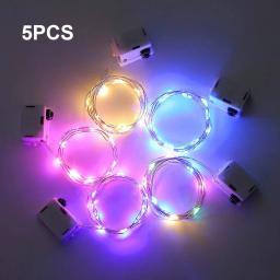Inteligente FlashingRestaurant luzes rápidas e lentas com bateria de 3 botões, luzes LED string, decoração para o Natal, festa de casamento, 5pcs - Image 1