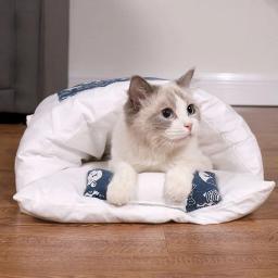 Casa de Cama Removível Kawaii para Gatos, Cama Grande Cão Pet, Caverna do Gato, Comida Confortável, Artigos para o Lar Bonito, Produtos para o Lar para Adultos - Image 4