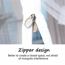Mosquiteiro com suporte de aço inoxidável Zipper Lace Redes de cama queen românticas Tenda anti-insetos para cama individual e dupla - Image 5