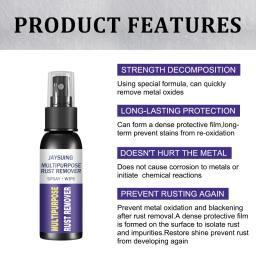 Spray Removedor de Ferrugem Multiuso, Superfície Metálica, Pintura Cromada, Manutenção Automotiva, Limpeza de Pó de Ferro, Super Limpador, 30ml - Image 6
