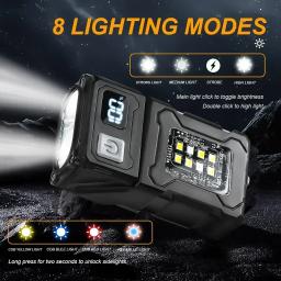 Lanterna multifuncional COB com ângulo ajustável, tocha LED portátil, chaveiro luz, camping magnético, lâmpada de advertência, ao ar livre, novo - Image 3