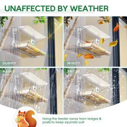 Alimentadores de pássaros para visualização de janela transparente para o exterior Aperto de sucção aprimorado Pássaro selvagem assistindo gatos Alimentador Birdhouse - Image 5