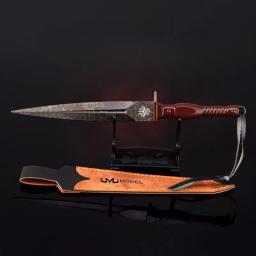 Damasco Aço Espada Jogo Periférico Toy Collection, Cultura Antiga Arma Fria, Uncut Katana Blade Acessórios, Presente, 22cm - Image 1