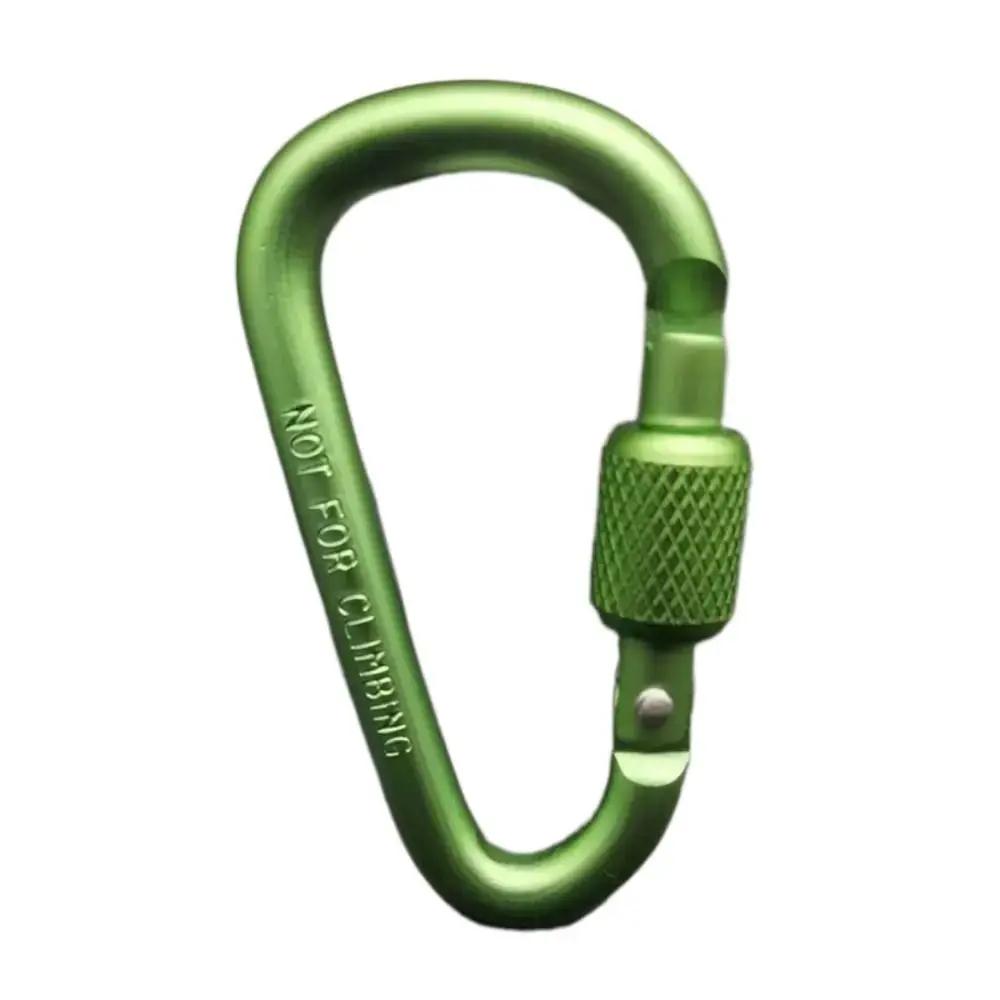 Liga de alumínio D-Shape Mosquetão, Segurança fivela Keychain com trava, Botão de escalada, Camping e caminhadas gancho - Image 1