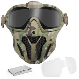 WST-Tactical Airsoft Paintball Máscara Facial com Ventilador, Respirável, Anti-Fog, Caça, Tiro, Óculos de Proteção, Full Face - Image 1