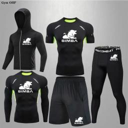 roupas masculinas conjuntos masculinos kimono jiu jitsu Compressão terno do esporte dos homens bjj mma rashguard muay thai kickboxing t camisas + calças conjuntos de camisas de boxe treino esportes faixa terno - Image 1