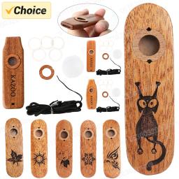 Portátil Kazoo Harmonica de Madeira para Iniciante, Instrumento Musical De Madeira, Guitarra, Ukulele, Acompactação, Presente para Crianças - Image 1