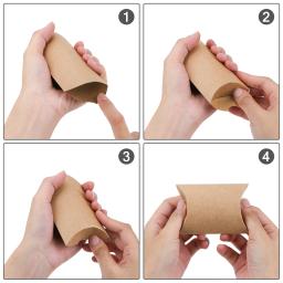 Caixa De Embalagem De Lenço De Seda Pequena Caixa, Dobrável De Papel, Caixa De Presente De Doces Travesseiro, Feriado De Casamento, Natal, DIY - Image 6
