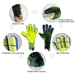Luvas de látex futebol goleiro para adultos e crianças, luvas de futebol, proteção antiderrapante para dedos, luvas esportivas - Image 4