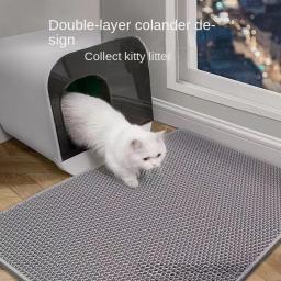 Dupla Camada Impermeável Cat Litter Box Mat, Pet WC, Antiderrapante, Areia, Lavável, EVA, Suprimentos limpos - Image 2