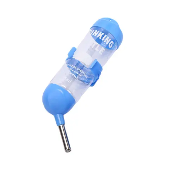 Garrafa de Água Plástica para Pequenos Animais com Alimentador de Hamster e Gancho para Gaiola - Disponível em 80 ml, 125 ml e 250 ml