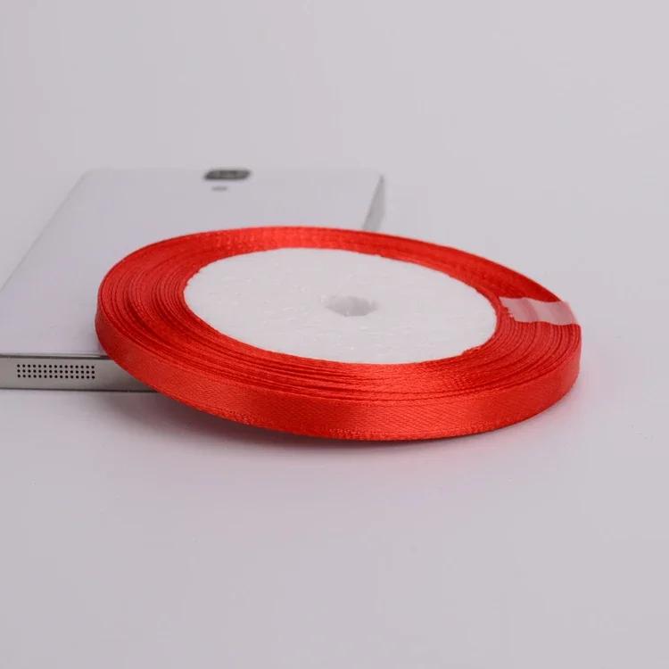 Artesanato De Fita De Cetim Vermelho, Decoração De Festa De Casamento, Embrulho De Presente, Suprimentos De Scrapbooking, Material De Embalagem, DIY, 6mm-75mm, 25 Jardas, Rolo - Image 1