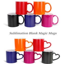 Sublimação térmica em branco mudança de cor mágica sensível caneca cerâmica água café leite copo para diy logotipo impressão fotos - Image 1