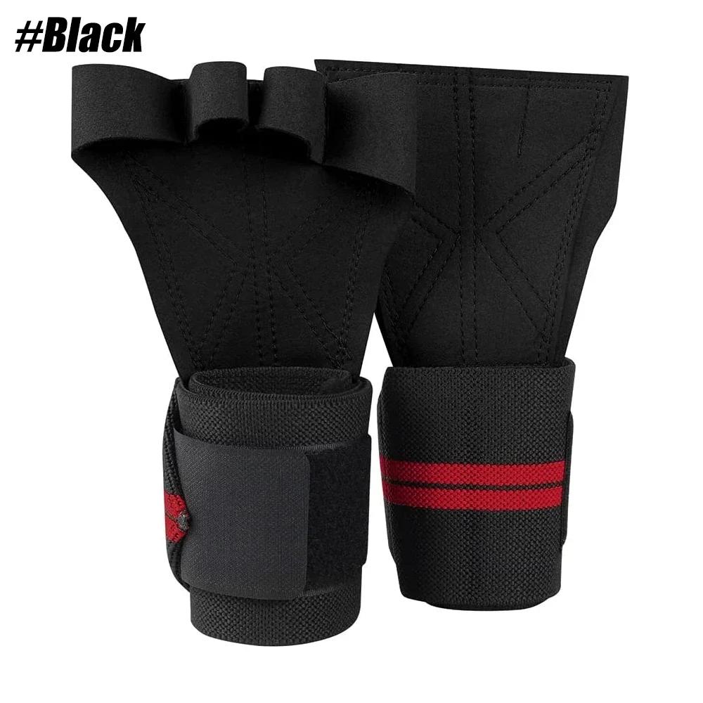 1Pair Gym Fitness Levantamento de Peso Luvas com Elástico Ventilado Wrist Wrap Suporte para Homens Mulheres Cross Training Bodybuilding - Image 1