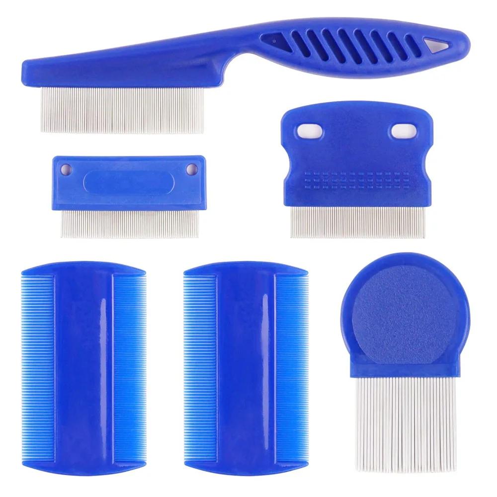 Aço inoxidável Flea Tick Comb para Pet, Comfort Pente de cabelo para gato e cachorro, Home Pet Care, 6pcs - Image 1