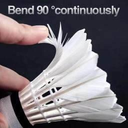 King White Goose Feather Badminton Peteca, Bola Durável, Treinamento Esportivo, Velocidade 76, 77, 1Pc - Image 5