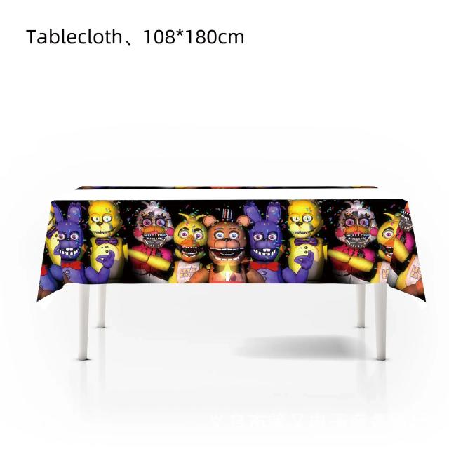 Festa de Aniversário FNAF: Decoração Completa com Banner, Talheres Temáticos, Balões e Topper de Bolo
