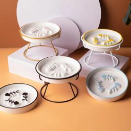 Cerâmica levantada Pet Bowl, Comida e água deleites para gatos e cães, Alimentação ao ar livre Suprimentos, Beber acessórios, Doggie Cat Stand Bowl - Image 2