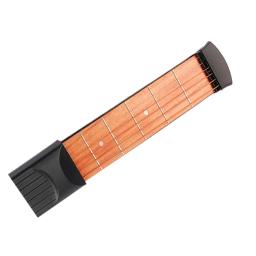 1 conjunto de guitarra de bolso de 6 cordas com 4 trastes, ferramenta de prática para iniciantes e crianças instrumento musical, guitarra de viagem - Image 1