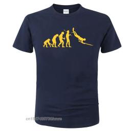 Evolução caça submarina lança peixe mergulho mergulho pesca impressão t camisa algodão tripulação pescoço roupas masculinas t - Image 1