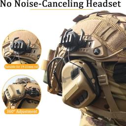 Conjunto de capacete tático com óculos de airsoft, fone de ouvido de tiro, montagem LG24, luz de identificação, bolsa de bateria, modelo de câmera, máscara balaclava - Image 4