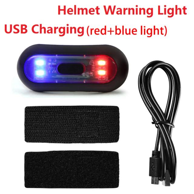 Capacete de Motocicleta com Luz de Advertência USB para Bicicletas: Segurança Noturna com Lâmpada Caudal Impermeável e Flash.