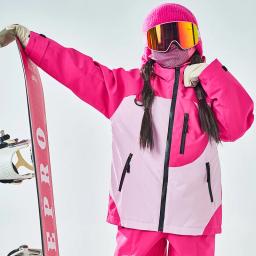 Terno de esqui profissional para meninas inverno quente roupas de snowboard esporte ao ar livre neve wear grosso à prova dwaterproof água crianças jaqueta de esqui calça - Image 6