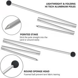 Telescópica Liga de Alumínio Stand Canopy Polos, Tent Pole, Abrigo para Tarp, Hastes Dobráveis, Camping, 1.7m - Image 6