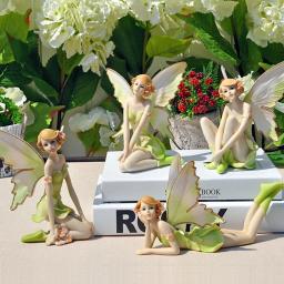 Resina Flor Estátuas De Fadas Art Ornament Miniature Fadas Estatueta Artesanato Holiday Gift Home Decor para Jardim Pátio - Image 1