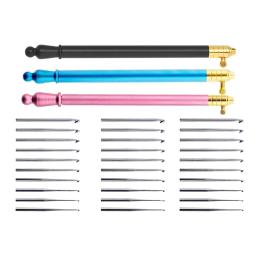 Portátil intercambiáveis Crochet ganchos, Metal Handle, bordado, 10 tamanhos - Image 2