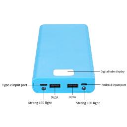 Suporte destacável da bateria para telefone, caixa do banco do poder, caixa de armazenamento da carga, USB duplo, tipo C Shell, 8x18650, 5V, 2A - Image 5