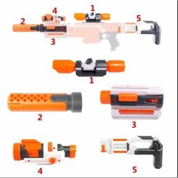 Acessórios universais para armas de brinquedo, para nerf n-strike elite series silenciador cauda estoque lanterna balas macias arma de brinquedo mosdified - Image 1