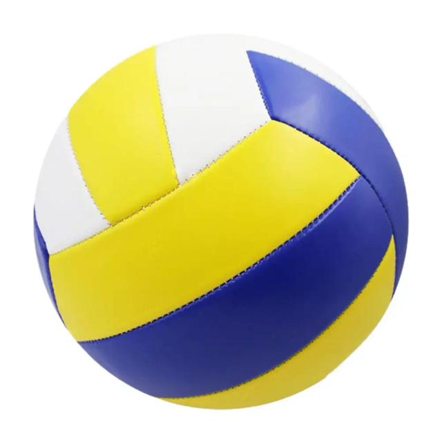 Bola de Praia Inflável Tamanho 5 em PU Impermeável para Voleibol ao Ar Livre - Macia nas Cores Azul, Branco e Amarelo