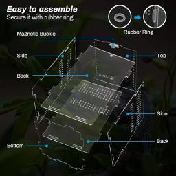 Acrílico Transparente Reptile Terrarium, Turtle Cage, Reprodução Box, Nano, Arboreal Tarântula, Enclosure, Dragão Dearded, Reprodução - Image 6