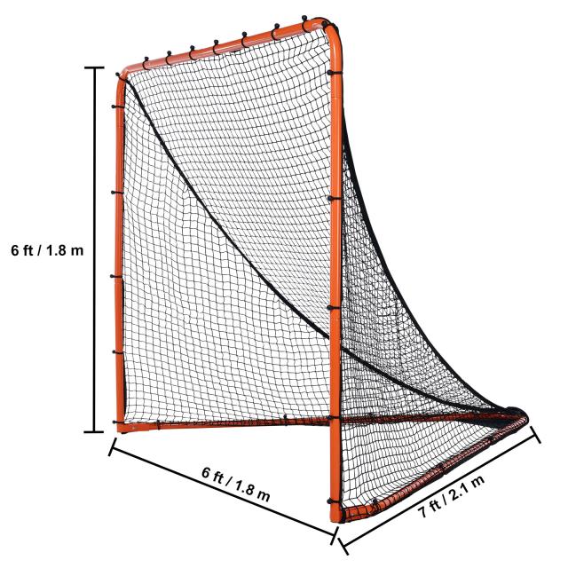 Rede Lacrosse VEVOR para Treino de Jovens e Adultos - Estrutura de Aço 6x6 polegadas na Cor Laranja