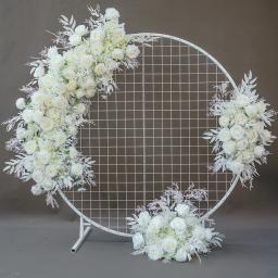 Fundo De Flor Artificial, Arco Do Casamento, Linha De Flores, Arranjo Floral, Foto Props, Branco Puro, Decoração De Casamento De Luxo, Decoração De Palco - Image 1